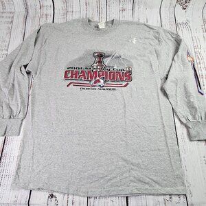 Lee Sports Tee Men XXL Gray 2001 Colorado Avalanche Stanley Cup Champion NHL